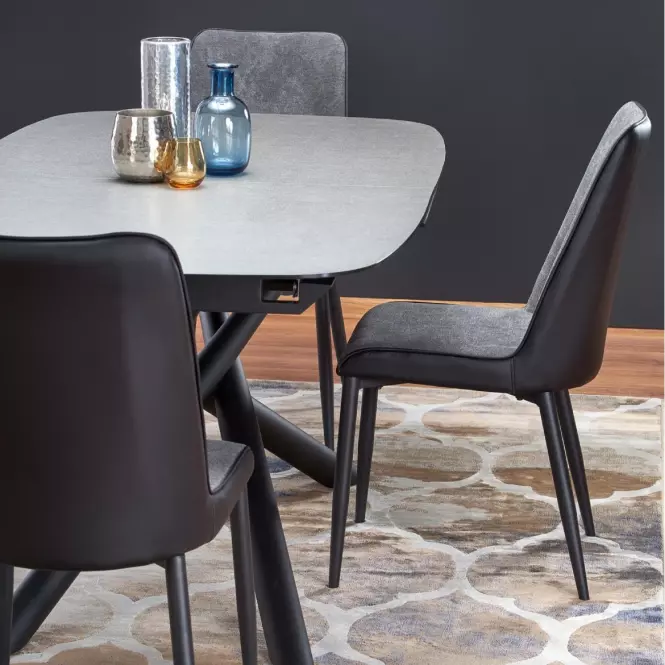 Stół rozkładany Capello 180/240x95 cm Szkło/Stal – Ciemny Popiel/Czarny