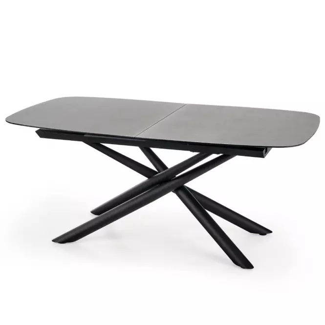 Stół rozkładany Capello 180/240x95 cm Szkło/Stal – Ciemny Popiel/Czarny