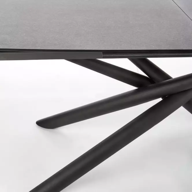 Stół rozkładany Capello 180/240x95 cm Szkło/Stal – Ciemny Popiel/Czarny