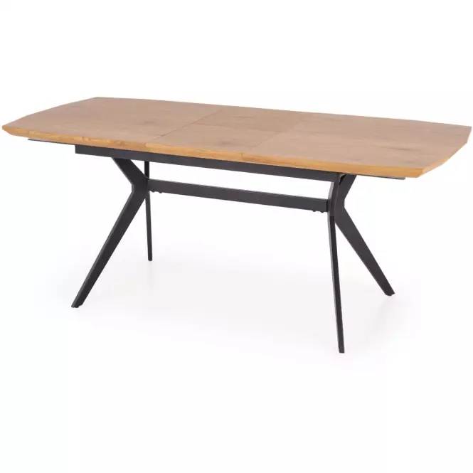Stół rozkładany Gustavo 140/180x80cm Mdf/Stal – Dąb Złoty/Czarny