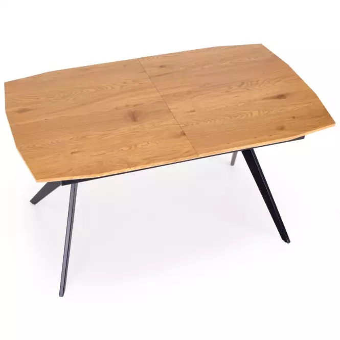 Stół rozkładany Gustavo 140/180x80cm Mdf/Stal – Dąb Złoty/Czarny