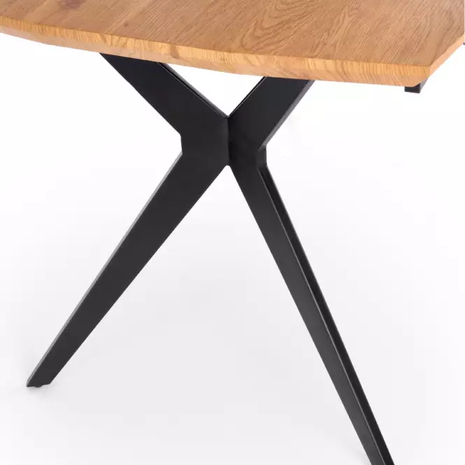 Stół rozkładany Gustavo 140/180x80cm Mdf/Stal – Dąb Złoty/Czarny