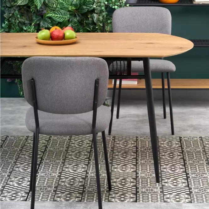 Stół Jackson 160 Mdf/Rattan/Stal – Dąb Złoty/Czarny