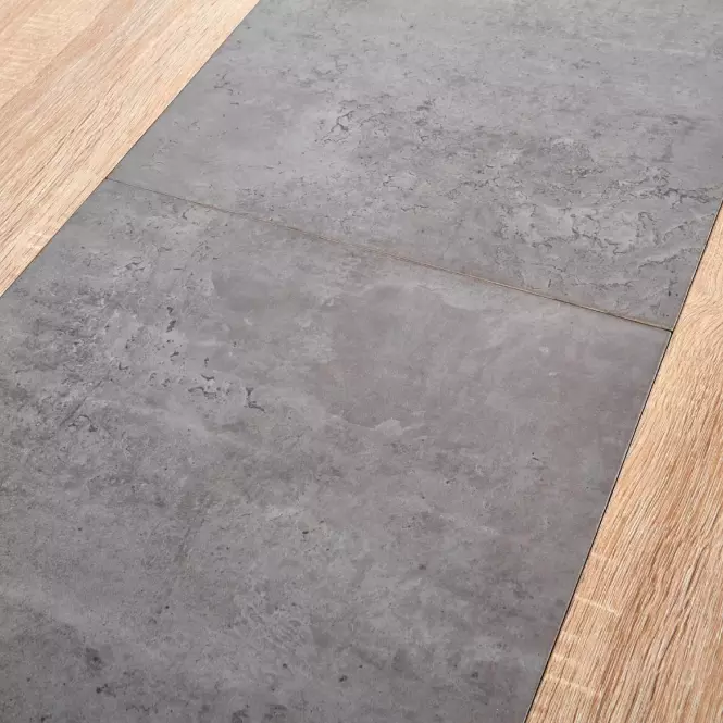 Stół rozkładany Albon 120/160x80 cm  Mdf/Stal – Dąb Sanoma/Popiel/Czarny