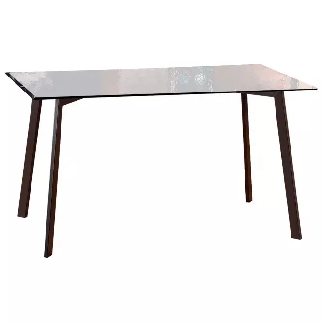 Stół Trax 140x80 Szkło/Stal – Dymiony/Czarny