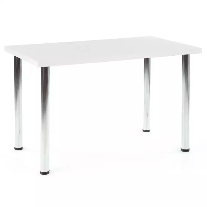 Stół Modex B) 120x68 Płyta/Stal – Biały Mat
