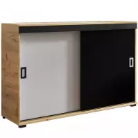 Komoda Retro 120 Craft/Biały/Czarny + Uchwyty Biały I Czarny