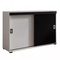Komoda Retro 140 Biały/Czarny + Uchwyty Biały I Czarny