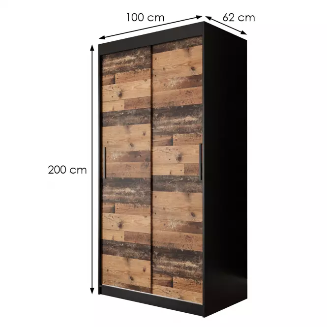 Szafa Old Wood T 100 Czarny/Old Style