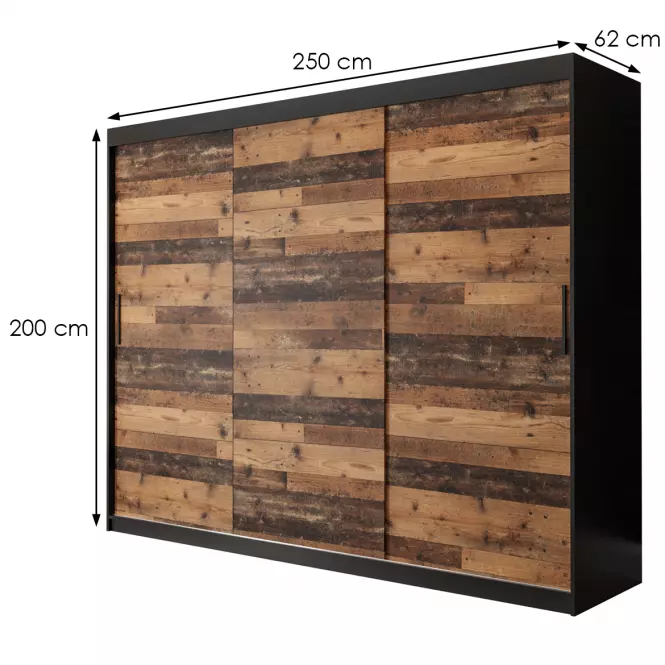 Szafa Old Wood T 250 Czarny/Old Style