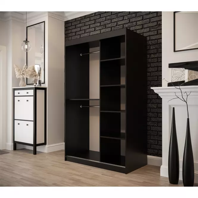 Szafa Old Wood T1 120 Czarny/Old Style/Lustro