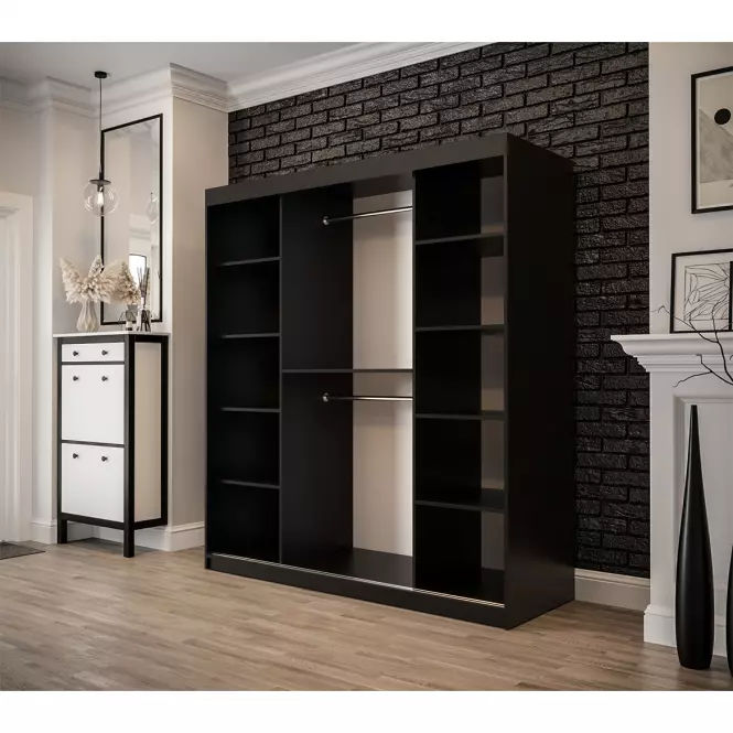 Szafa Old Wood T1 180 Czarny/Old Style/Lustro