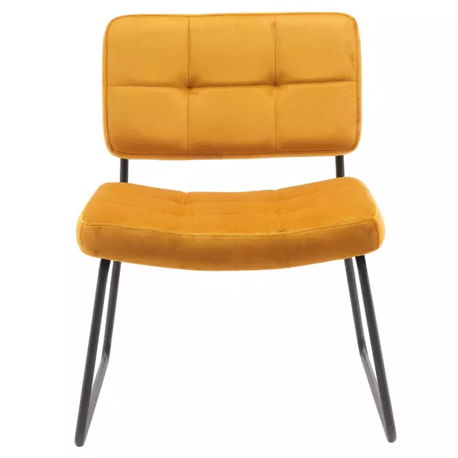 Fotel z podnóżkiem You&Me Yellow Velvet
