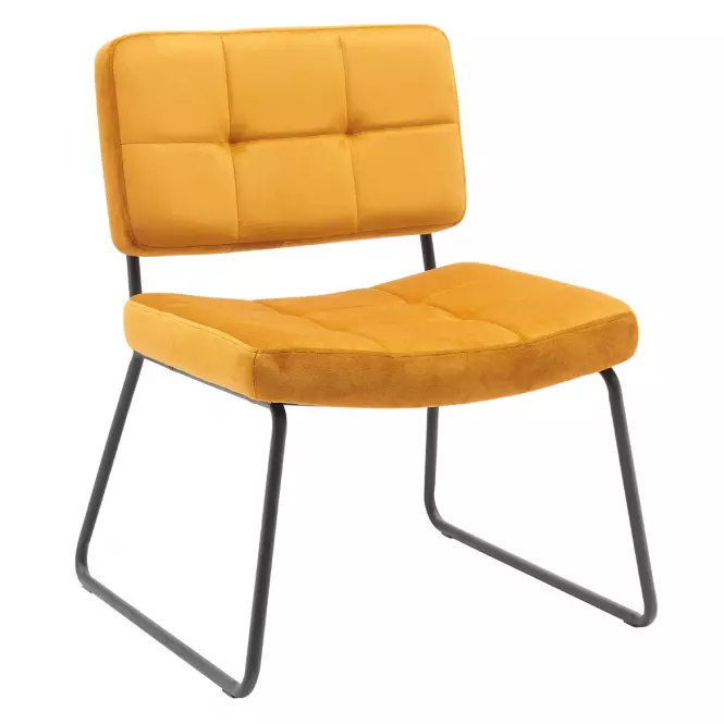 Fotel z podnóżkiem You&Me Yellow Velvet