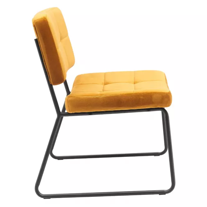 Fotel z podnóżkiem You&Me Yellow Velvet