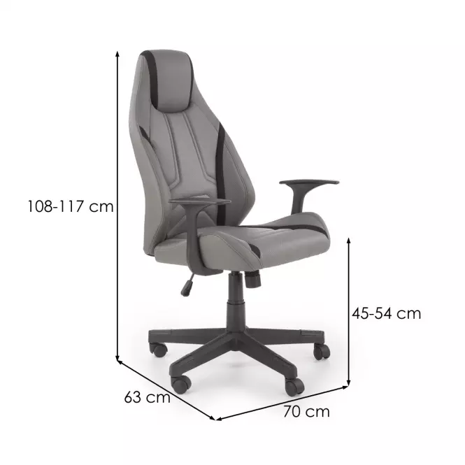 Fotel obrotowy Tanger popielaty/czarny