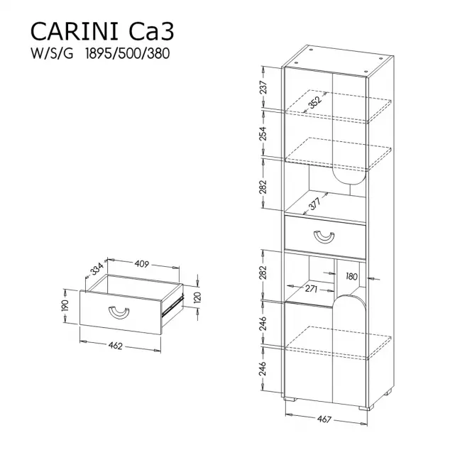 Regał 2d Carini Ca3
