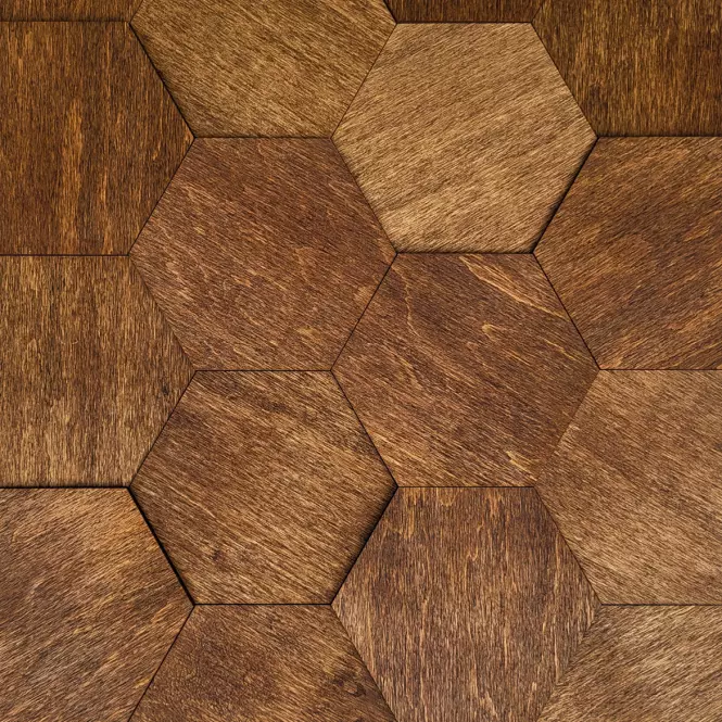 Panel Dekoracyjny Hexagon Dąb Ciemny