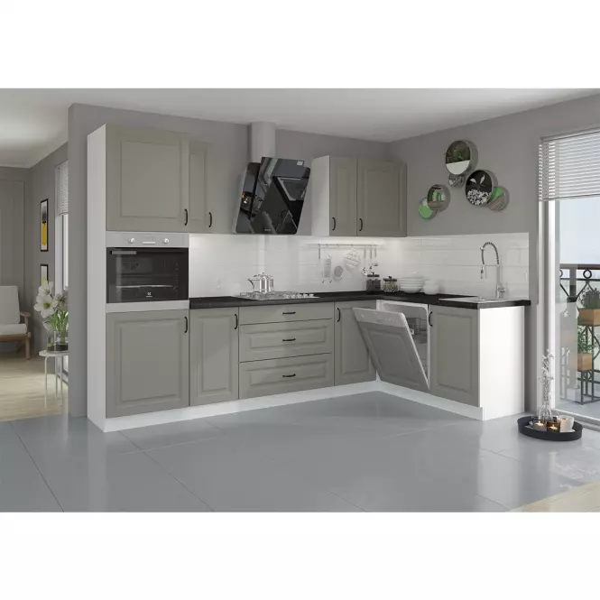 Kuchnia Stilo claygrey/biały 260 bez blatu