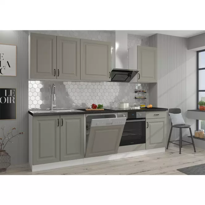 Kuchnia Stilo claygrey/biały 260 bez blatu