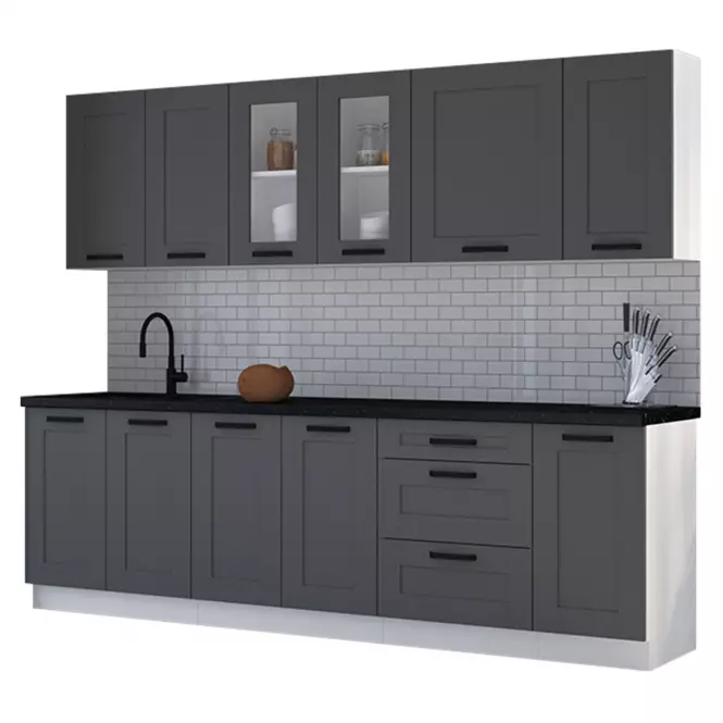 Kuchnia Luna dustgrey/biały 260 bez blatu