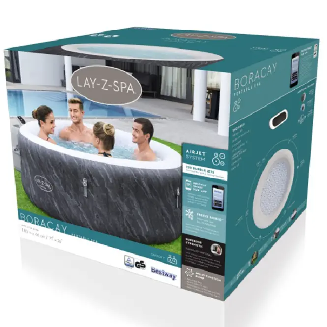 Jacuzzi ogrodowe z hydromasażem SPA 1.8X0.66M BORACAY 60175