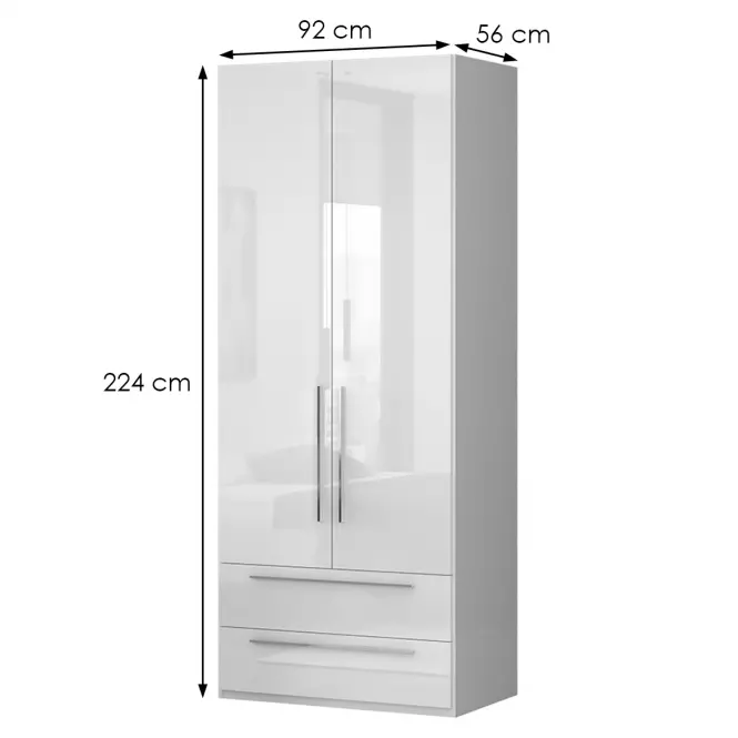 Szafa Piano P22/PN-70/KA/70 crystal white