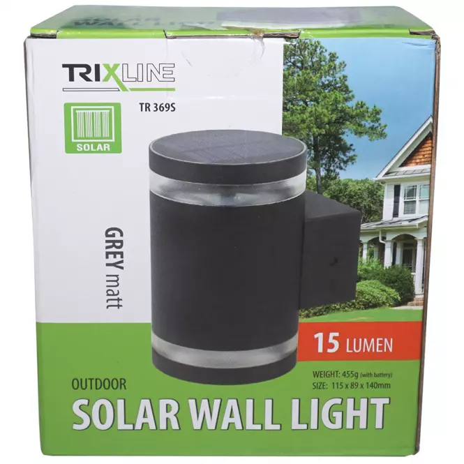 Kinkiet Solarny Jasnoszary matowy TR 369S