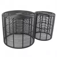 Zestaw stolików BULAN RATTAN 60 czarny
