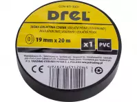 Drel Taśma Izolacyjna PVC Czarna 19mmx0,18mmx20m