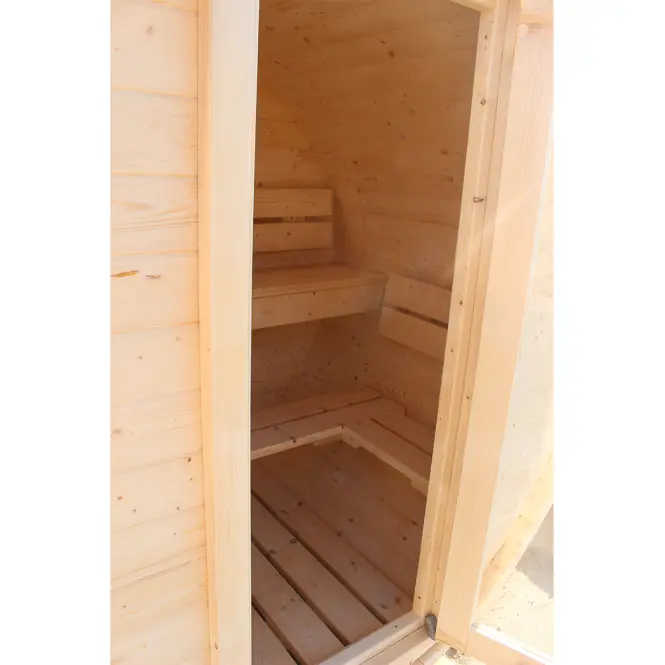 Sauna beczka 1,5 m + piec elektryczny Sentiotec 100 6 kW