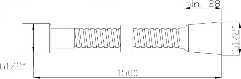 Wąż natryskowy 150 cm czarny PVC