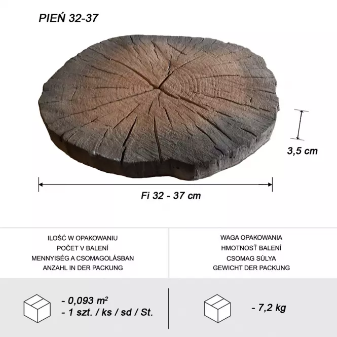 Płyta Deptakowa Pień Cas1 (Betonowa) fi 32-37 cm
