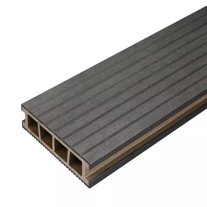 Deska tarasowa kompozytowa szczotkowana Bergdeck czarny 2400x150x25mm