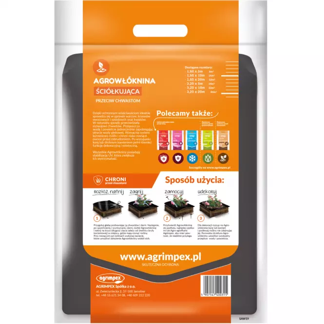 Agrowłóknina ściółkująca hobby czarna Agrimpex 50g 1,6x5 m