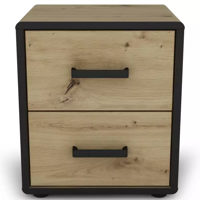 Szafka nocna Capannoli 40 2s dąb artisan/czarny,3