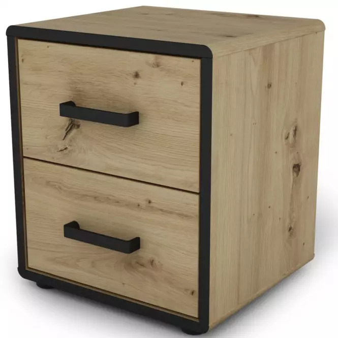 Szafka nocna Capannoli 40 2s dąb artisan/czarny,4