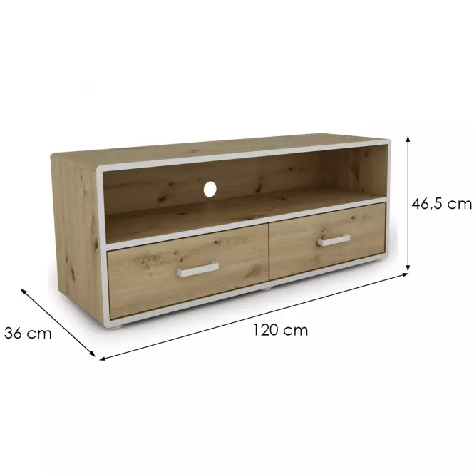 Szafka RTV capannoli 120 2s dąb artisan/biały