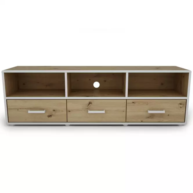 Szafka RTV capannoli 150 3s dąb artisan/biały