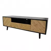 Szafka RTV Vermont 140x46x47 black/wood