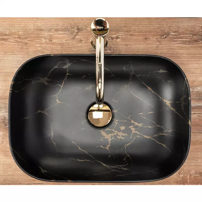 Umywalka nablatowa Belinda Black Marble Mat