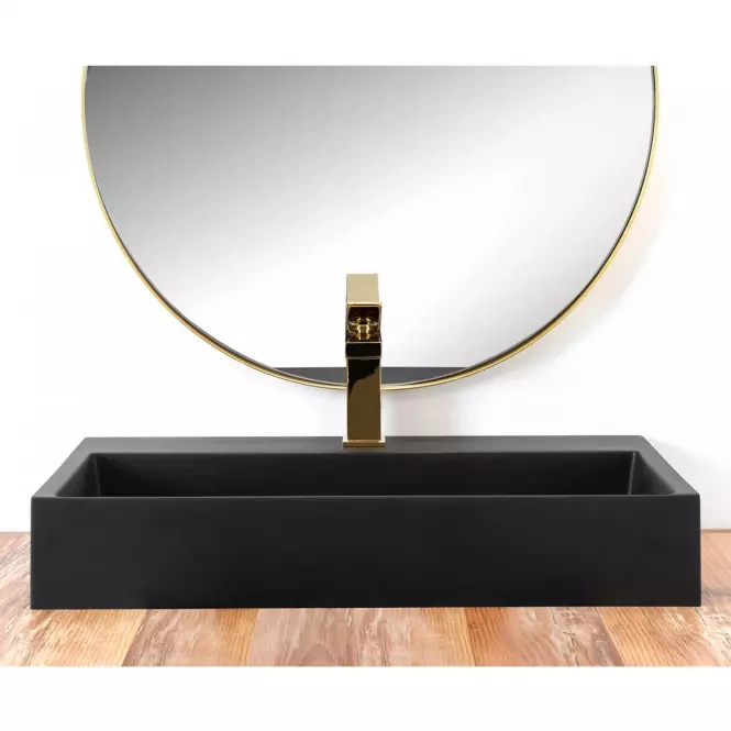 Umywalka nablatowa/ścienna Goya Black Mat 60 konglomerat