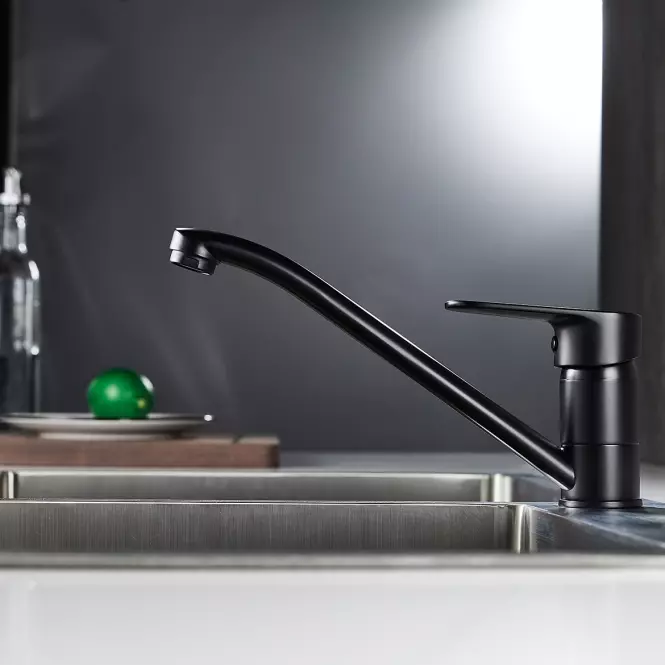 Bateria zlewozmywakowa Neptun Black z obrotową wylewką
