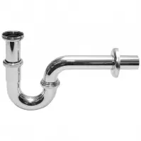 Syfon do umywalki rurowy bez spustu metalowy chrom