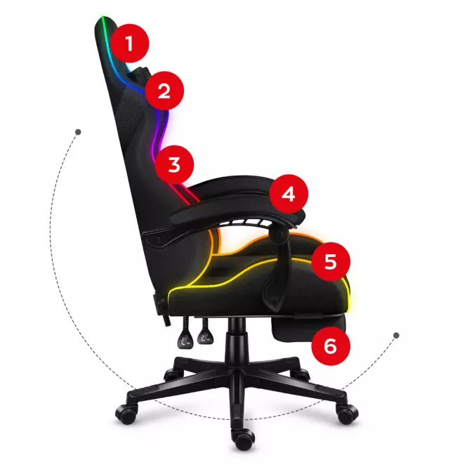Fotel gamingowy HZ-Force 4.7 RGB Mesh