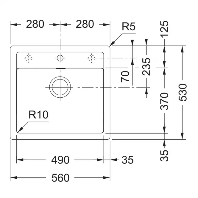 Zlew Sid 610-49 kamienny szary