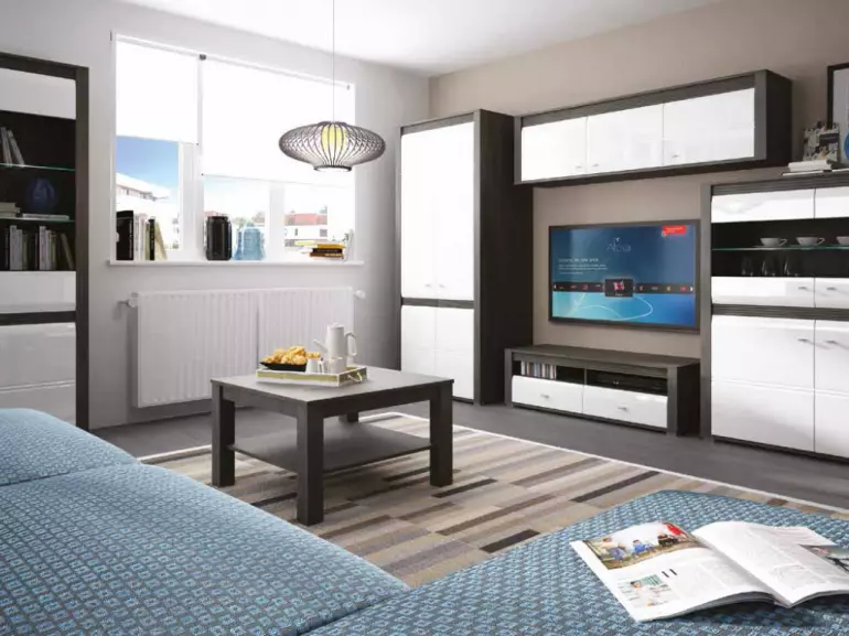 Witryna Sevilla typ 33 2D sosna norweska/ biały + LED,4