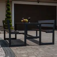 Komplet ogrodowy Picknick Grande z oparciem palisander