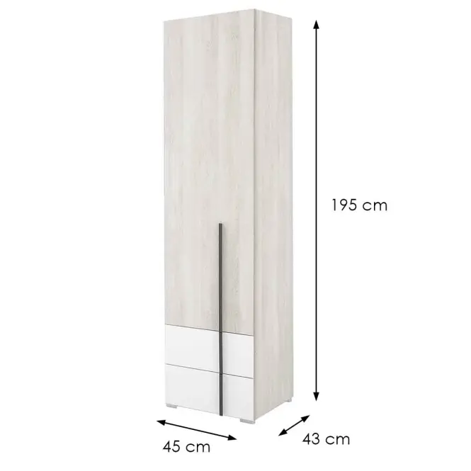 Regał Remo RM4 dąb wilton/biały/antracyt