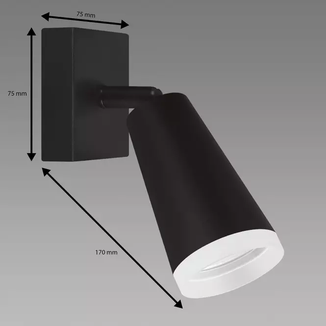 Lampa SANA GU10 1D BLACK 04142 LS1